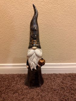 Halloween Gnome Figurine with Pumpkin