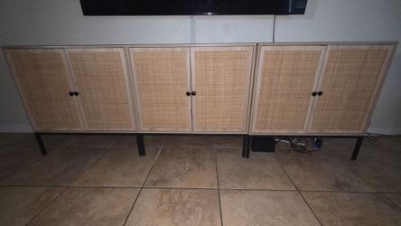 Set of 3 TV console (stand) storage cabinet