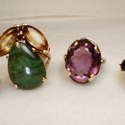 Natural Gemstone Rings Size 6. 