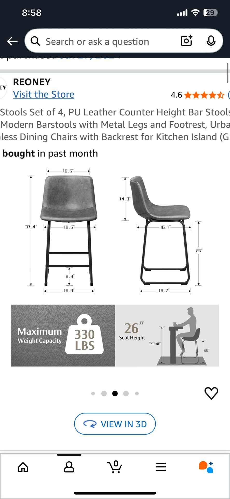 Set Of 4 Bar Stools