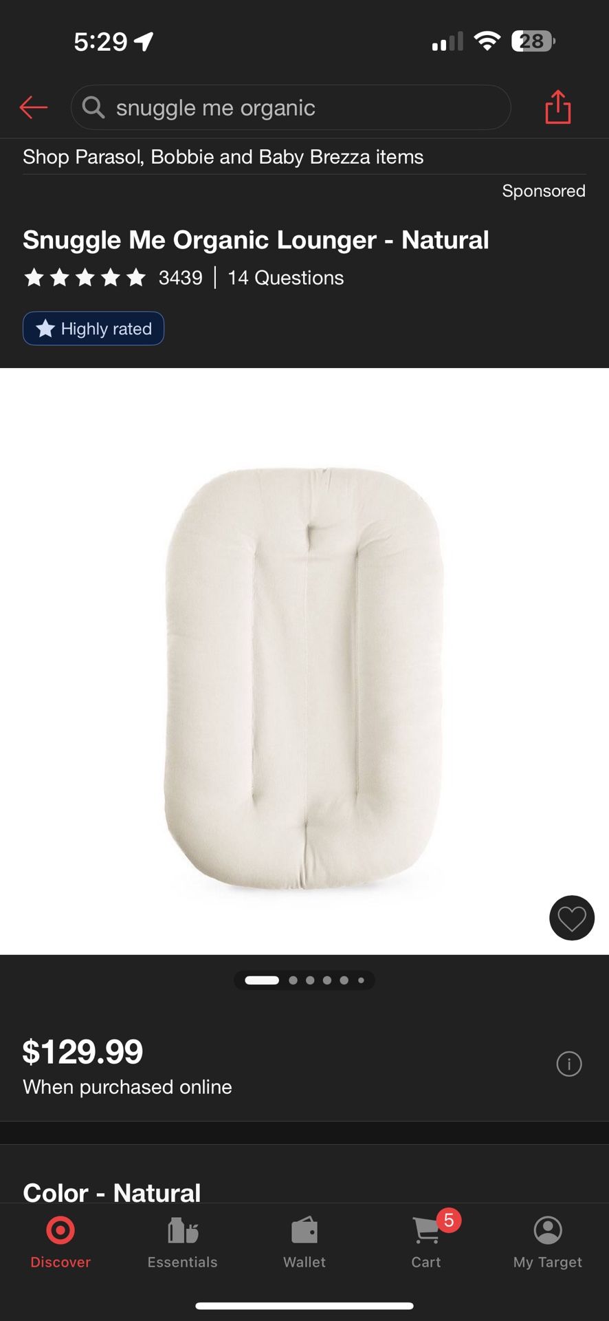 Snuggle me organic Lounger