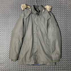 Buffalo David Bitton Men Sz Small Hooded Military Style Parka Jacket Olive Green