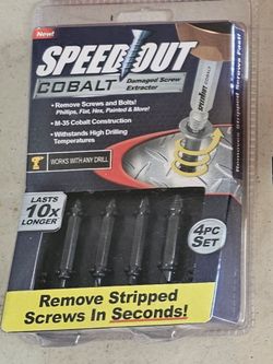 Speed Out Cobalt Damaged Screw Extractor 4-Piece Set