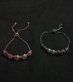 Rose gold Sterling Silver Bracelet - Green CZ Gemstones