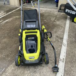 Ryobi Push Mower/weedeater Bundle 