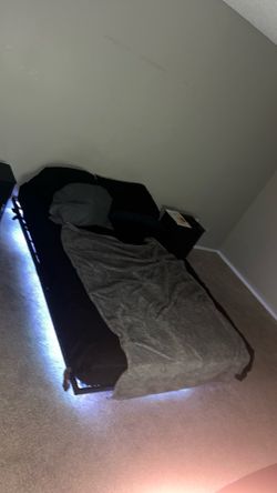 Queen size floating bed with led lights