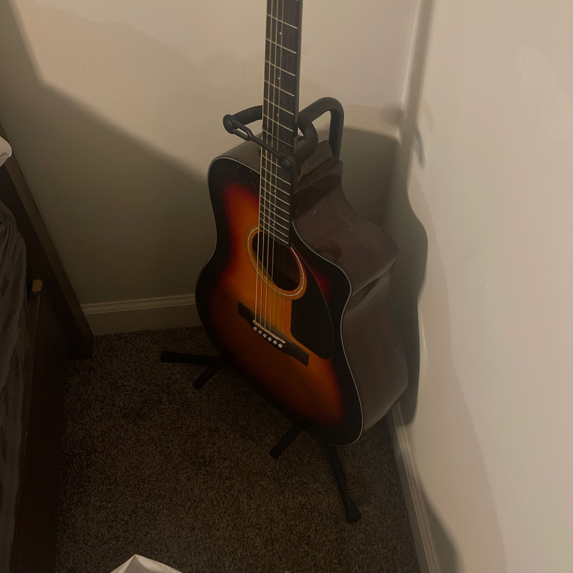 Acoustic Guitar With Guitar Case And A Free Fender AMP