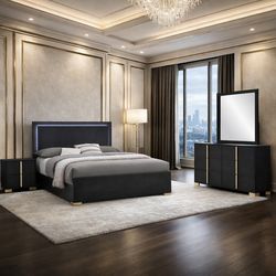 BLACK & GOLD bed with LED’s 🖤🖤😍😍💛💛
