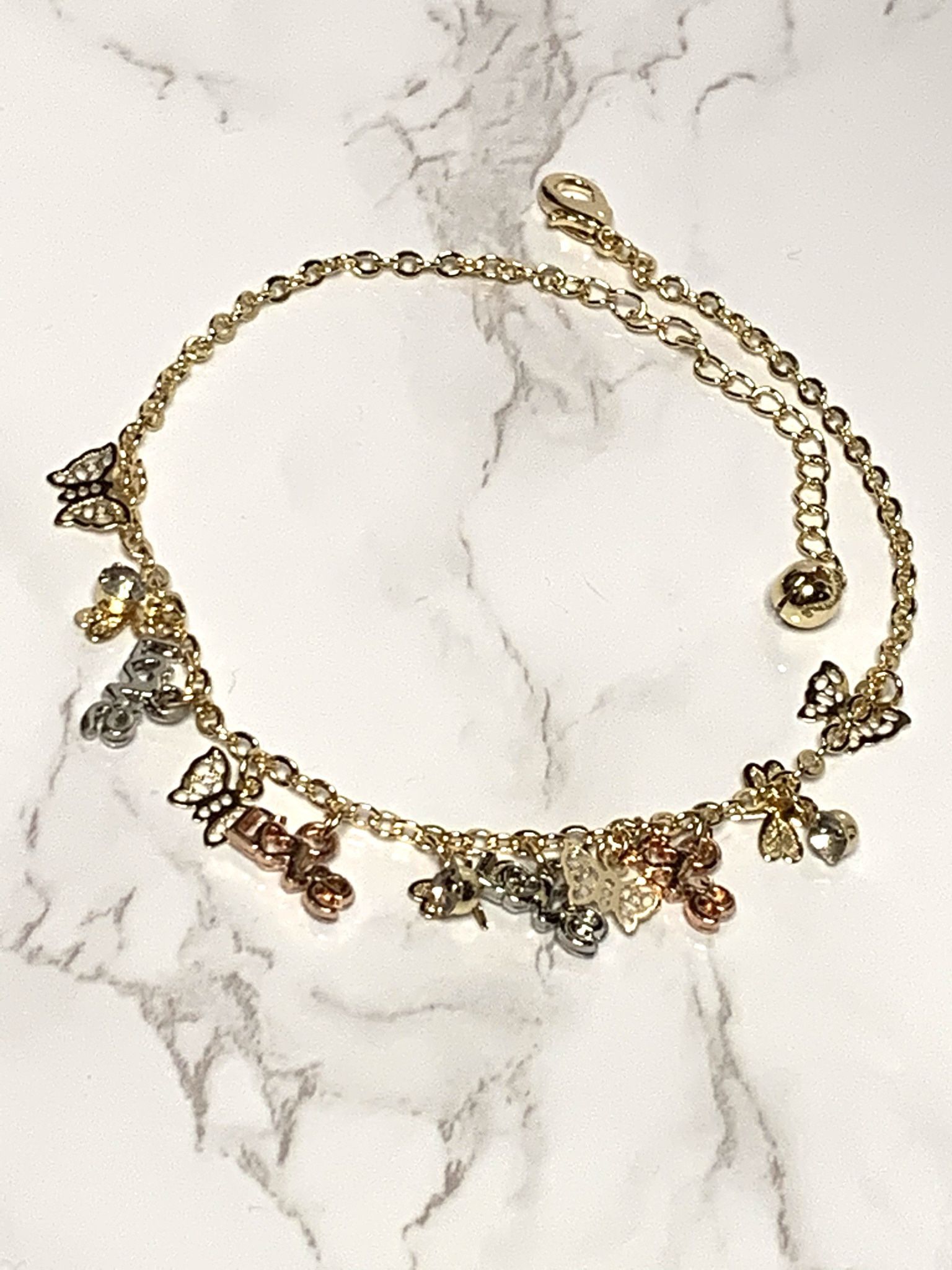 Butterfly Love Anklet, Anklets (14k Gold Plated)