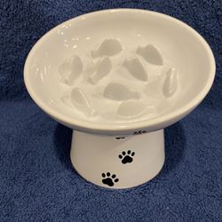 NEW Raised Elevated Cat Slow Down Eating Dish Bowl  Food feeding