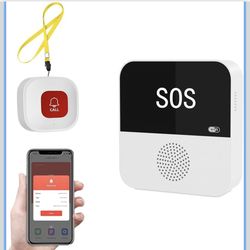 WiFi Smart Elderly Alert Button, App Alert Nurse Call Help System for Seniors Patients (1 Button & 1 Host)