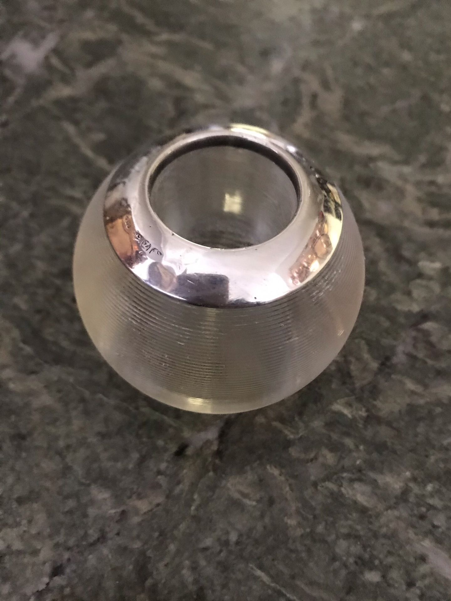 Antique match striker with silver rim(hall marked)