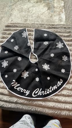 Black Merry Christmas Tree Skirt