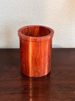 Solid Wood Utensil Holder Cylinder