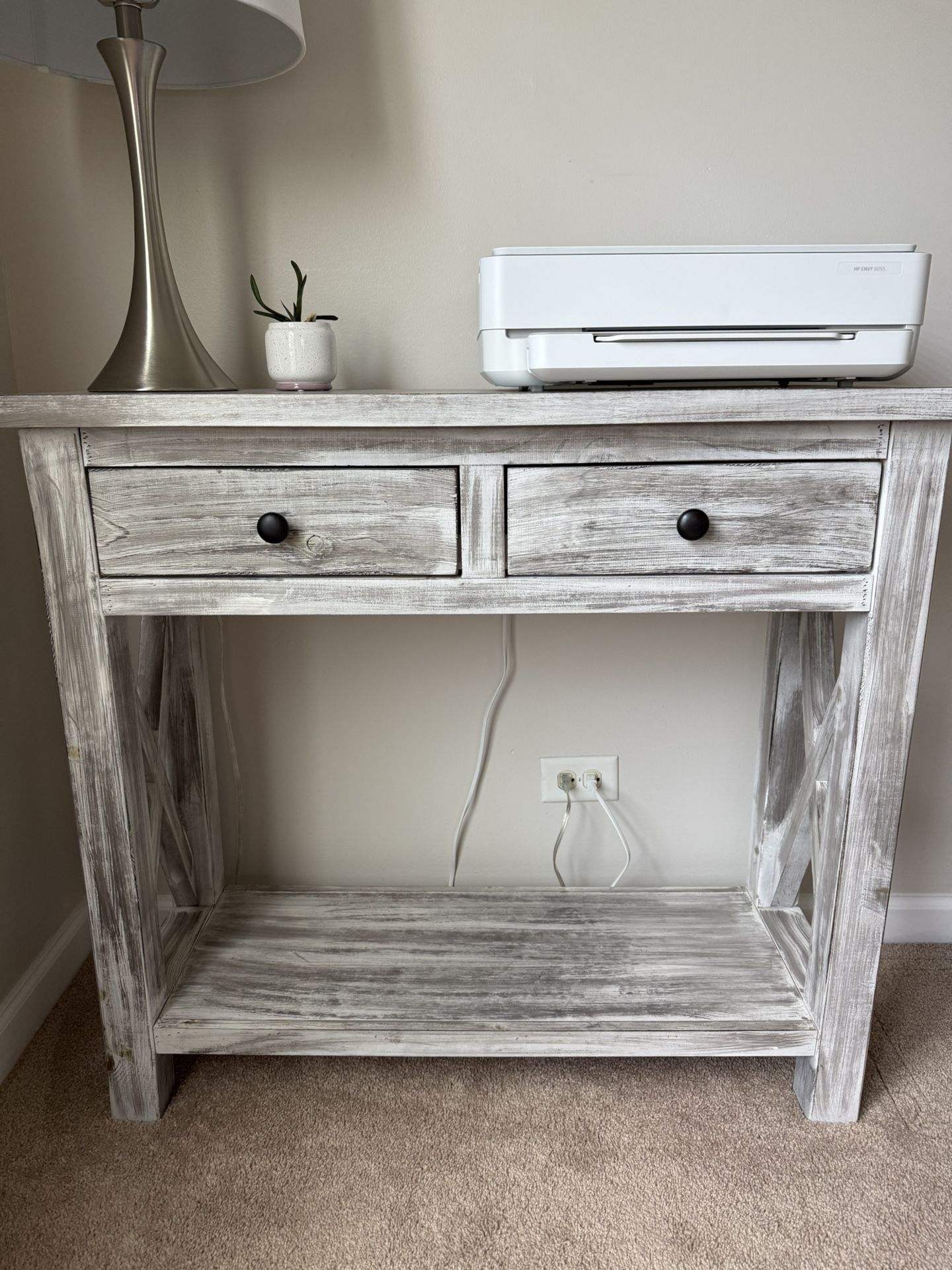 Gray wash Farmhouse Console Table