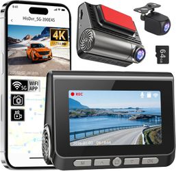 Dash Cam, 4K+2K Full HD Dash Cam Front and Rear, Dash Camera for Cars with Built-in 5GWiFi, 3.0” IPS Screen Dashcam, with 64GB Card, Night Vision, Loo