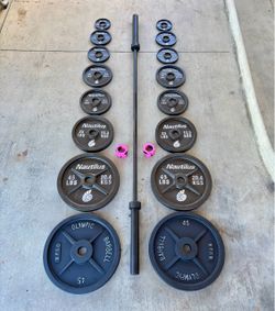 Olympic Weights, 7-ft Olympic Bar - 340 lbs Total