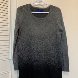 Ladies long sweater gray color and black