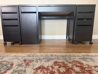 Desk w/ 2 individual cabinets + Desk Chair