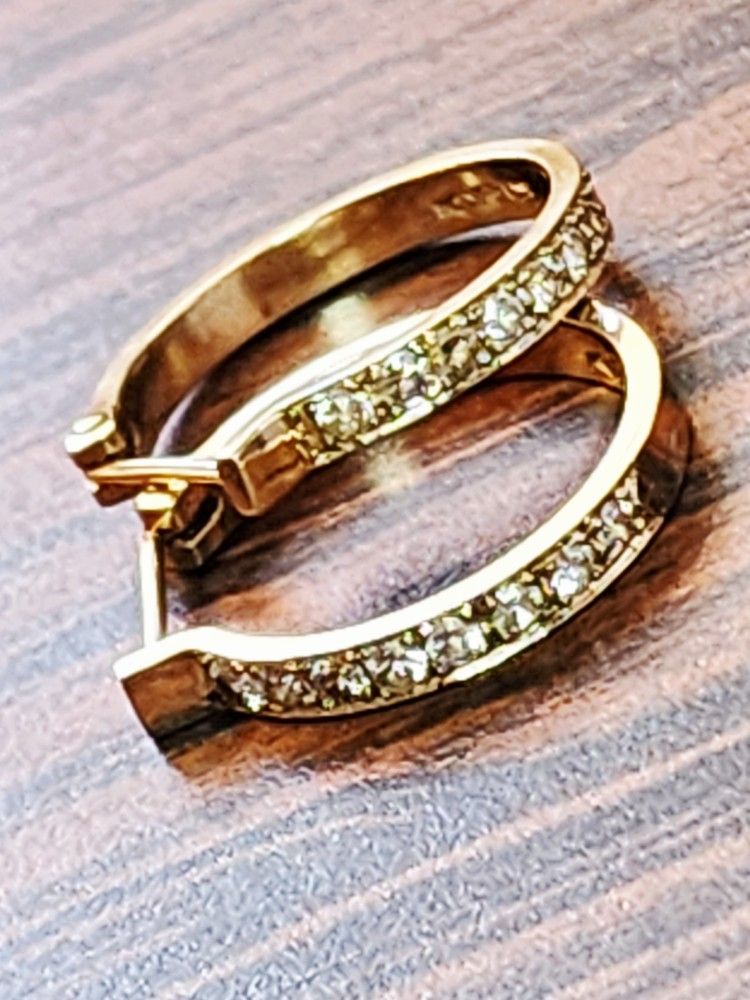 14kt Solid Gold Diamond Earrings