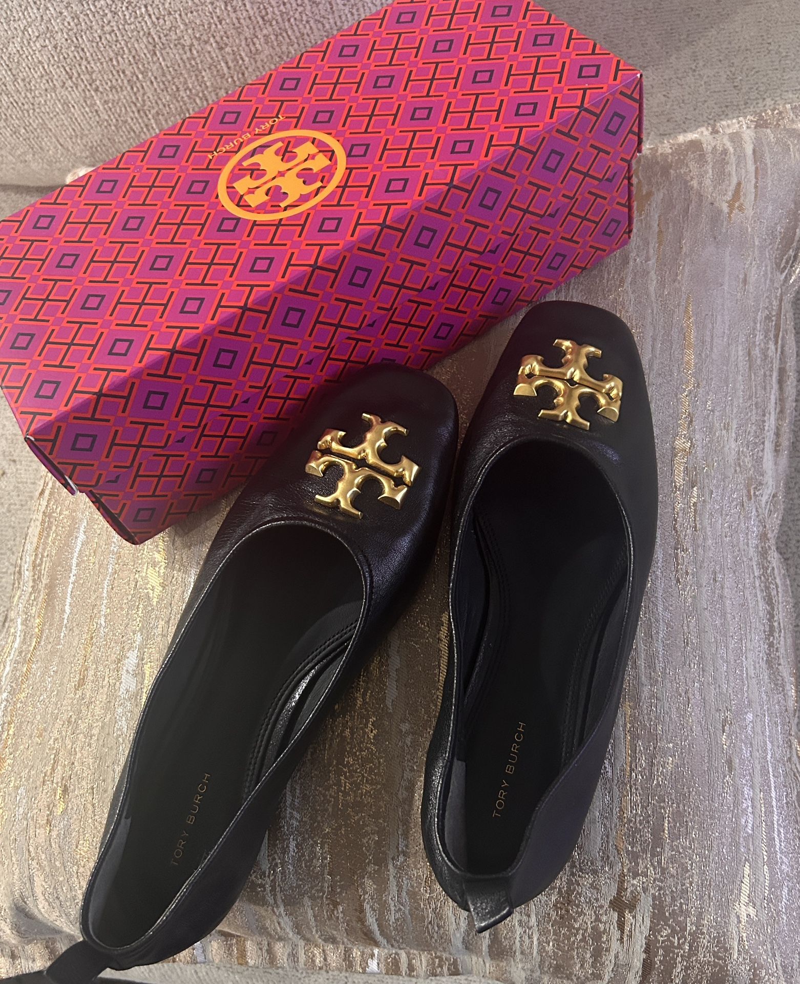 Tory Burch Black Flats