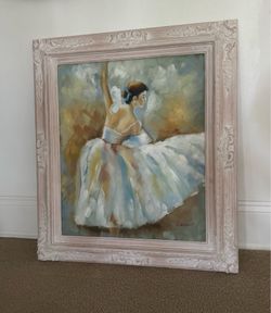 Painting of Ballerina w/ Ornate Frame