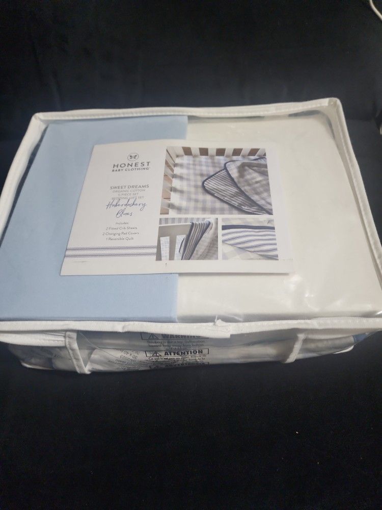 Sweet Dreams 5 Piece Crib Bedding Set By Honest Baby Clothing Huckeberry Blues