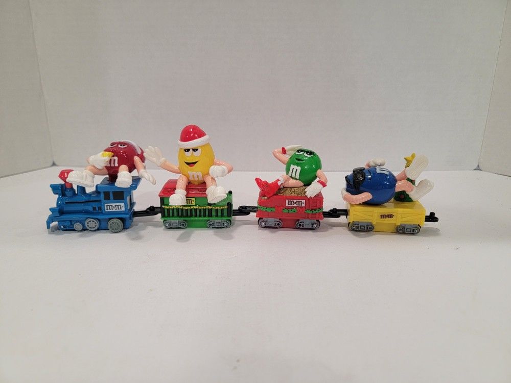 Lot of 4 M&M's Christmas Train ~ 2005, Mars, Holiday Set, Engine, Candy, M&Ms