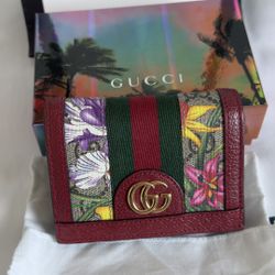 Gucci Ophidia Red Floral GG Bi Fold wallet