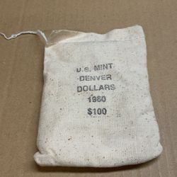 1980-D Susan B. Anthony Dollar Uncirculated $100 Mint Sewn Bag