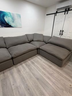 Cloud Couch Gray Fabric Sofa El Dorado FREE DELIVERY