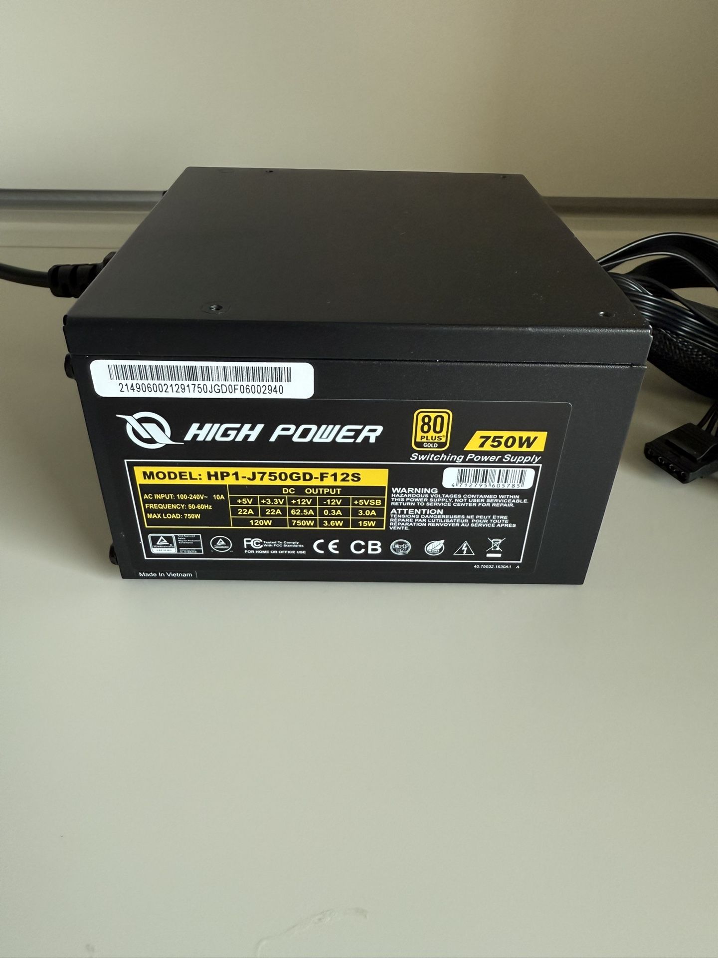 750W 80+ Gold High Power PSU – Clean, Fully Functional