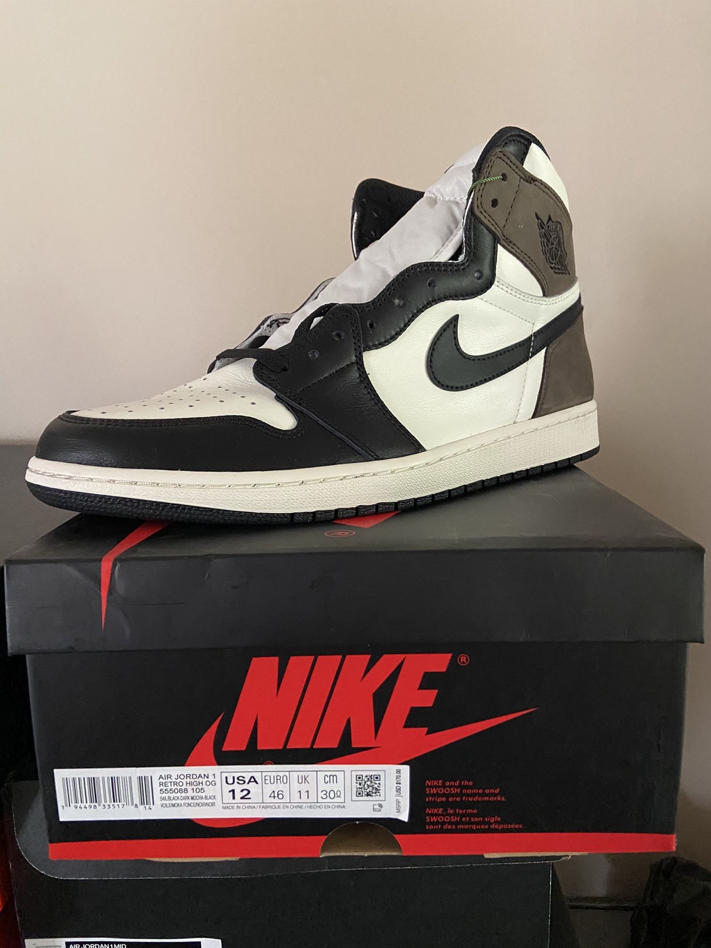 Air Jordan Retro 1 MOCHA Sz. 12