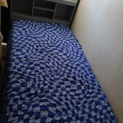 Twin Size Bed With Shelves And Storage Drawers