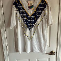 Native American Chargers Jersey Shirt Beaded Tassels Football