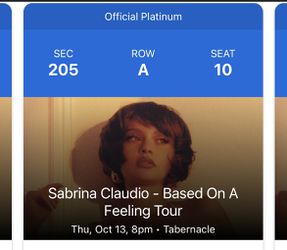 Sabrina Claudio Tickets ..Tonight Tonight Tonight  Thumbnail
