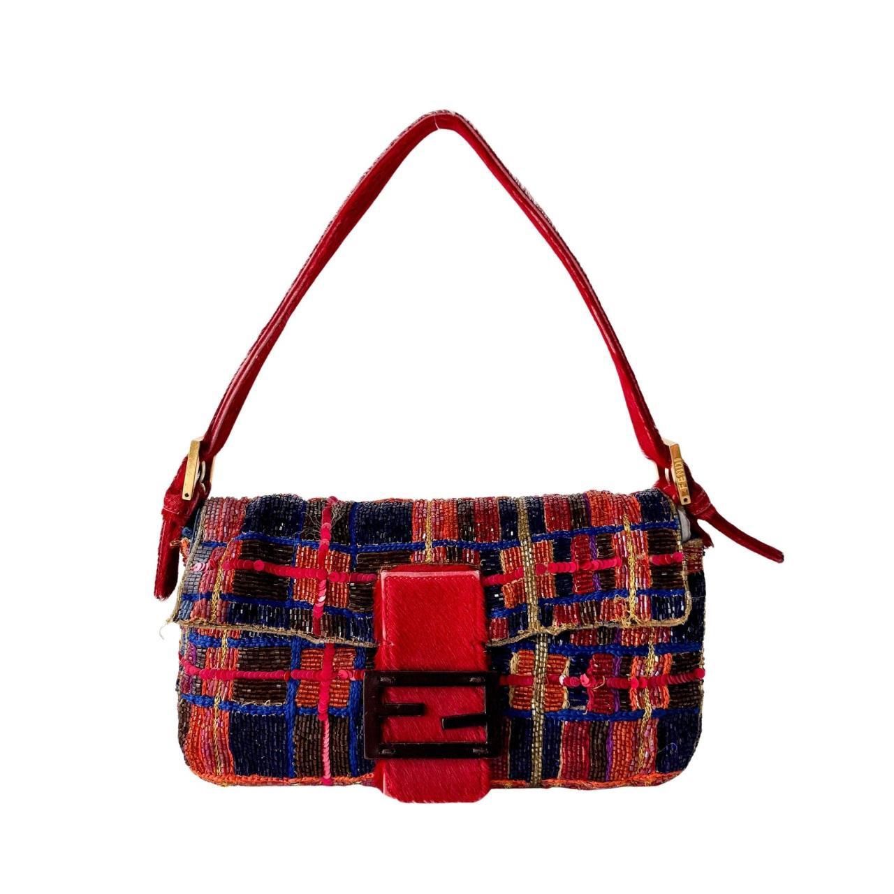 Authentic FENDI Baguette Multicolor Beaded Shoulder Bag Pre-owned