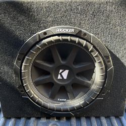 Kicker 10 Subwoofer With Box And Kicker 1200.1 Amp