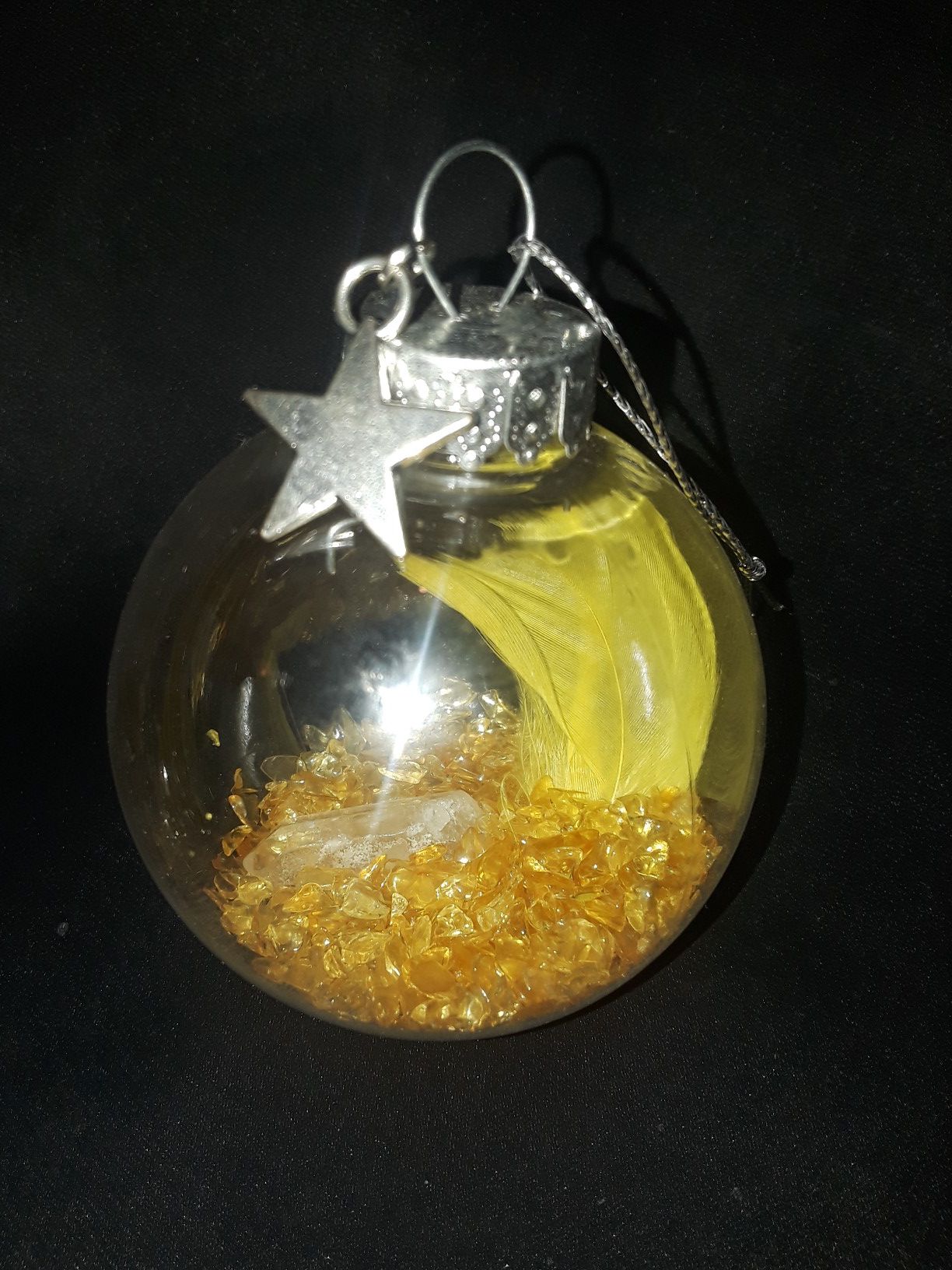 Unique citrine crystal ornament