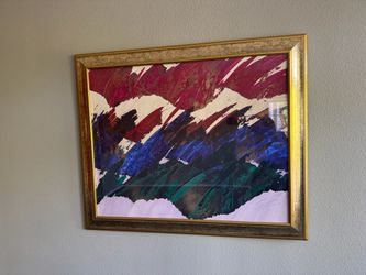 Beautifully framed abstract painting.