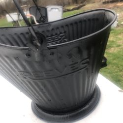 Antique  Galvanized  Coal And Ash Bucket  By Reveer #17