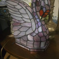 Tiffany Style SWAN Table Lamp