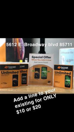 ADD A LINE FOR ONLY 10$ 20$ Today! 5612 E. Broadway blvd