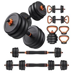 Adjustable Dumbbells, 20/30/40/45/70/90lbs Free Weight Set with Connector, 5 in1 Dumbbells Set