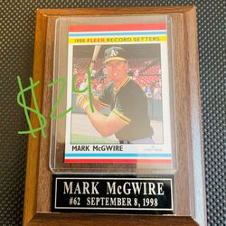 Mark McGwire #62 Baseball Card Plaque Oakland A’s