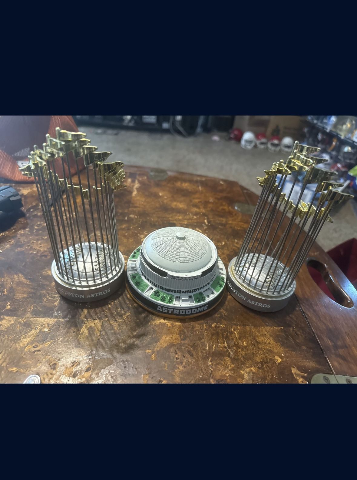 Two 2022 Astros Wold Series Trophies 1 2022 Houston Astros Astrodome