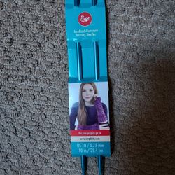 BOYE 10 INCH SIZE US 10 ANODIZED ALUMINUM KNITTING NEEDLES 