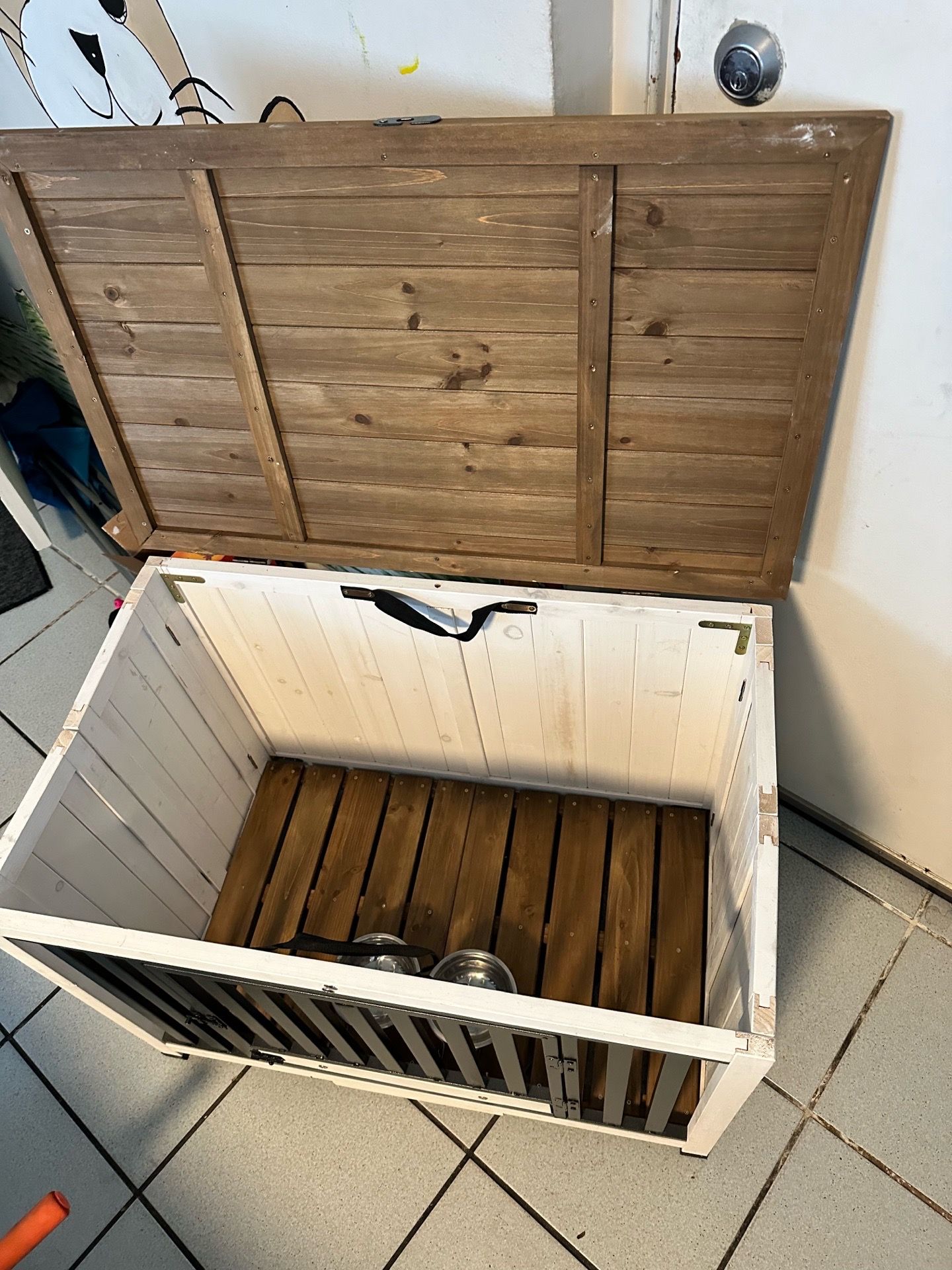 Aivituvin Folding Design Wooden Iron Frame Dog Crate