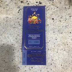 Snow White 50th Anniversary Commemorative Coin And Ticket