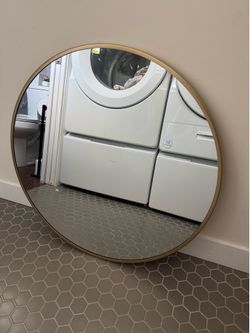 Round mirror mount on wall
